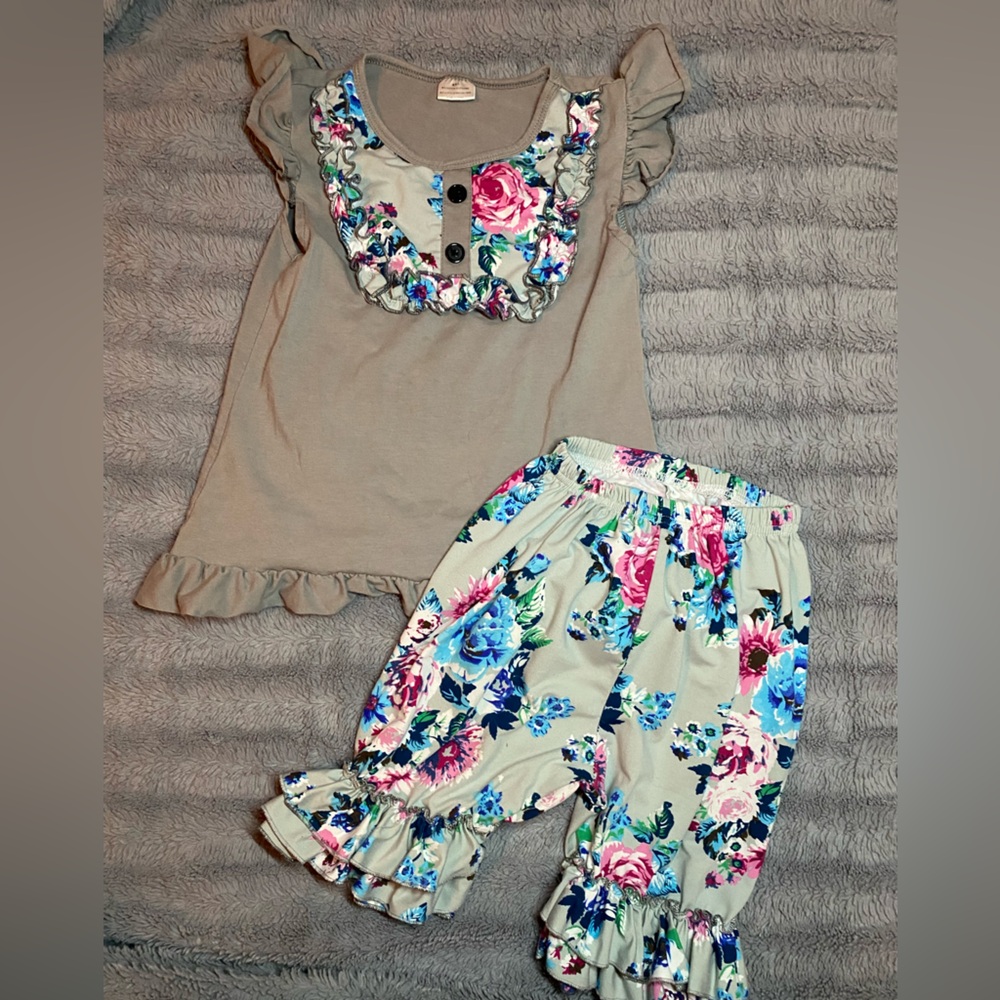 Floral Ruffle Kids Matching Set